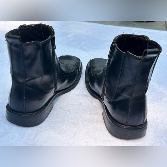 Axcess Mens Black Zip Up Leather Ankle Boots Size 9 - Picture 10 of 10